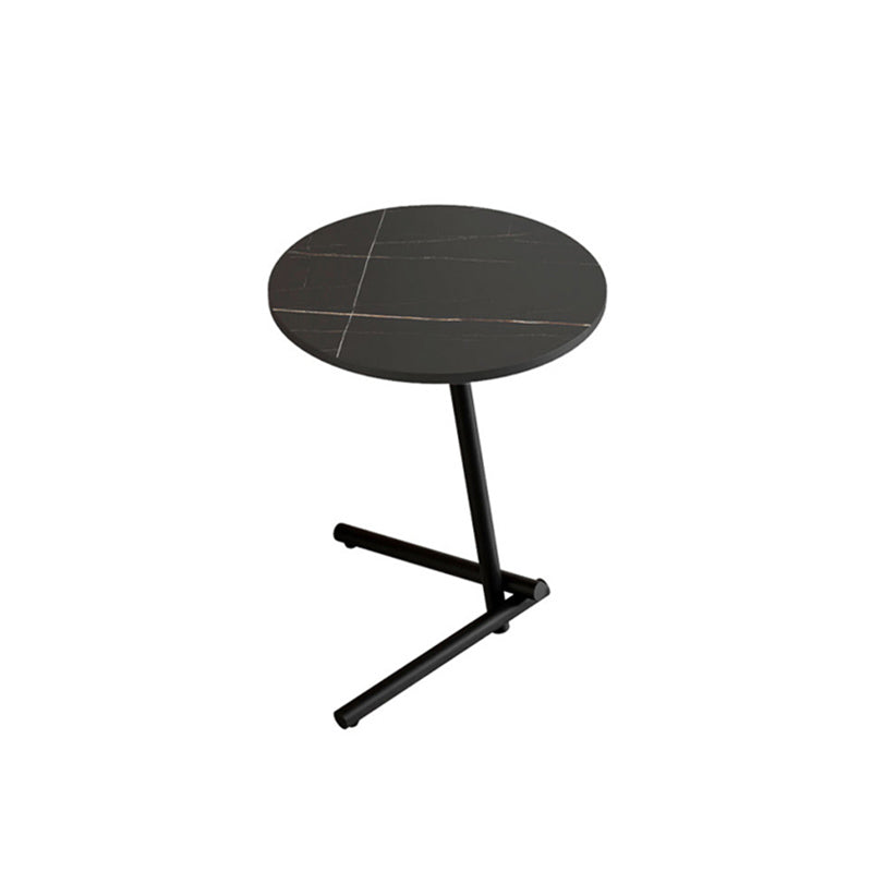 Minimalism Slate and Metal Single Coffee Table Frame Round Glam Coffee Table
