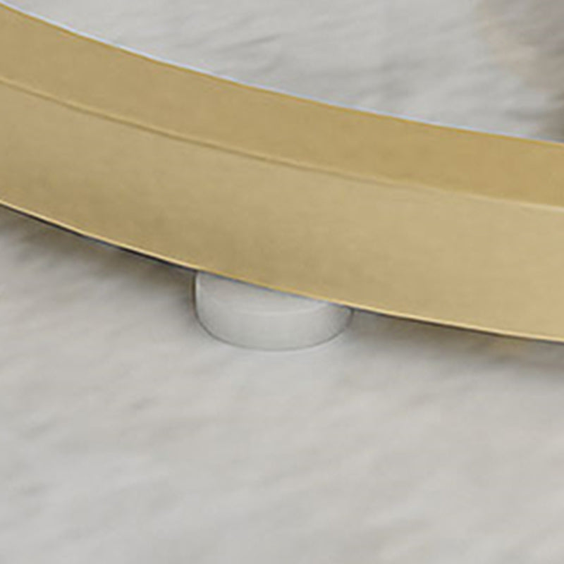 Minimalism Slate and Metal Single Coffee Table Frame Round Glam Coffee Table