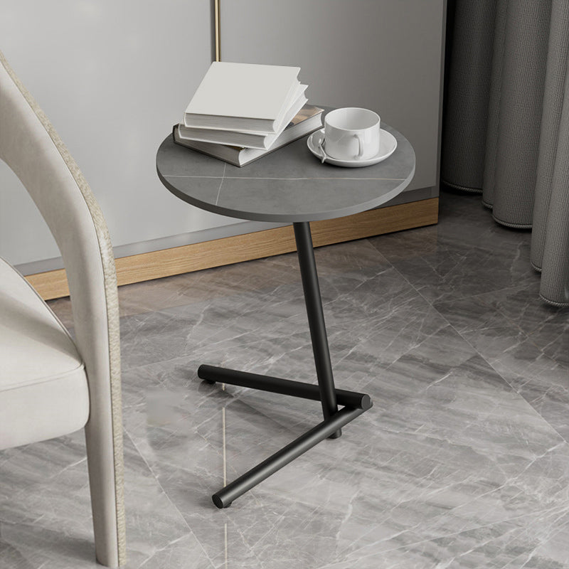 Minimalism Slate and Metal Single Coffee Table Frame Round Glam Coffee Table