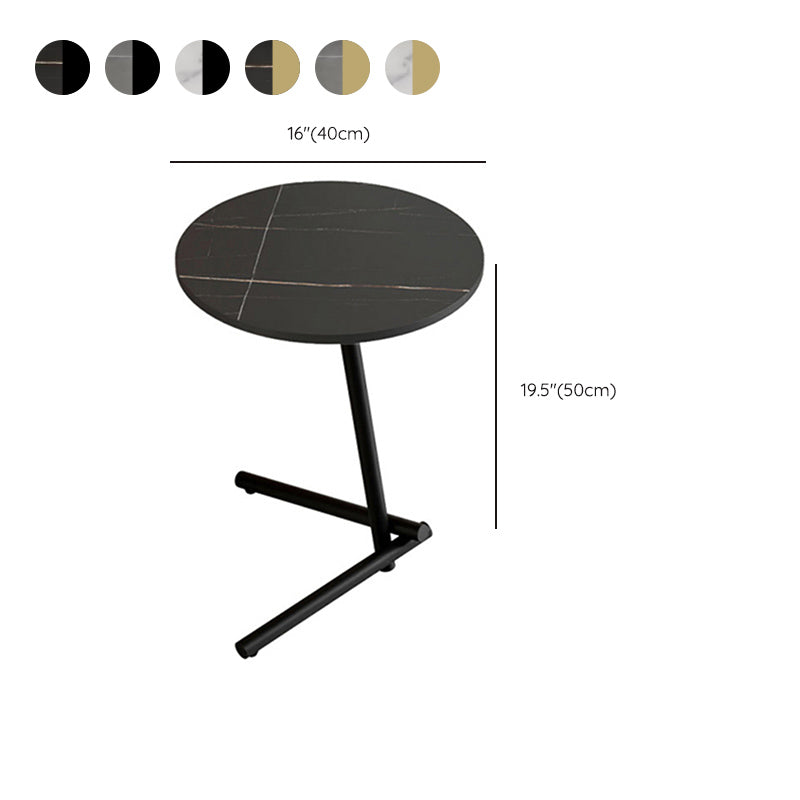 Minimalism Slate and Metal Single Coffee Table Frame Round Glam Coffee Table