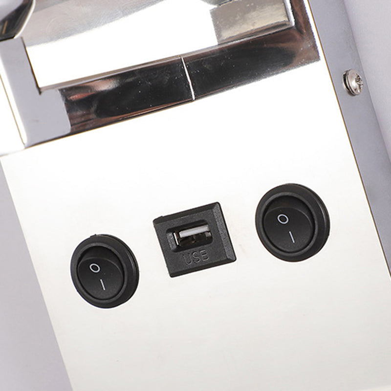 Modern Adjustable Metal Wall Sconce Rectangle Shape Wall Light with Fabric Shade for Study