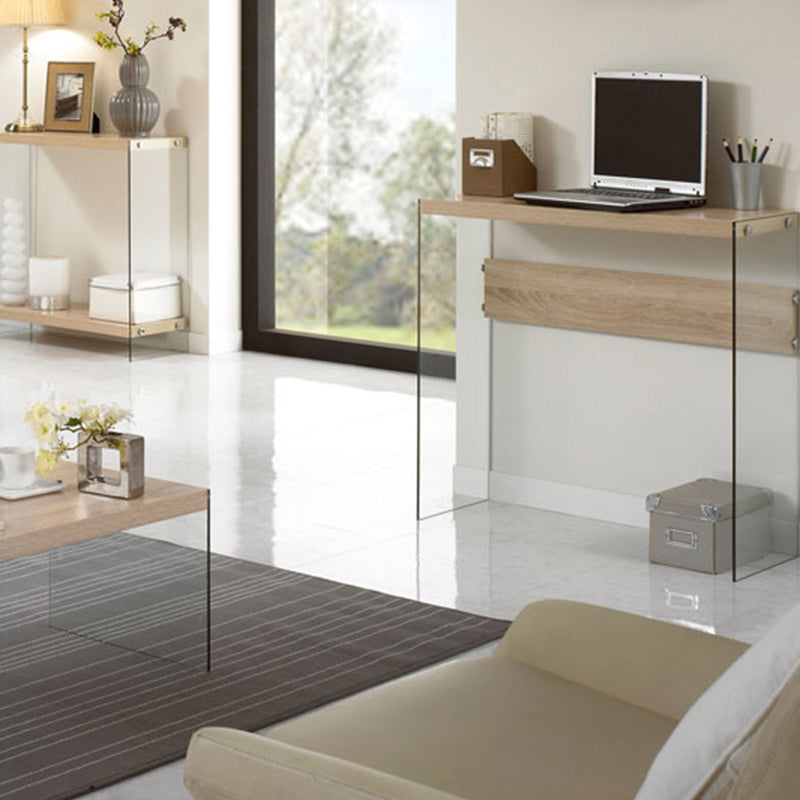 Rectangle Shape Contemporary Console Table Stone Console Sofa Table in Natural