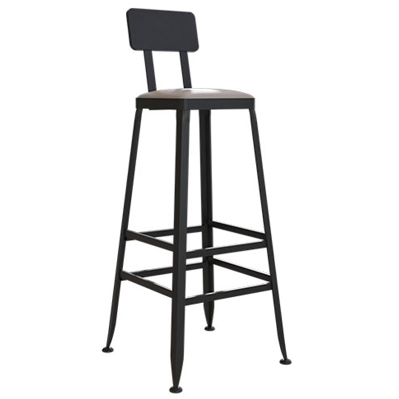 Industrial Metal Bar Stools Low Back Bar Stool with Black Legs