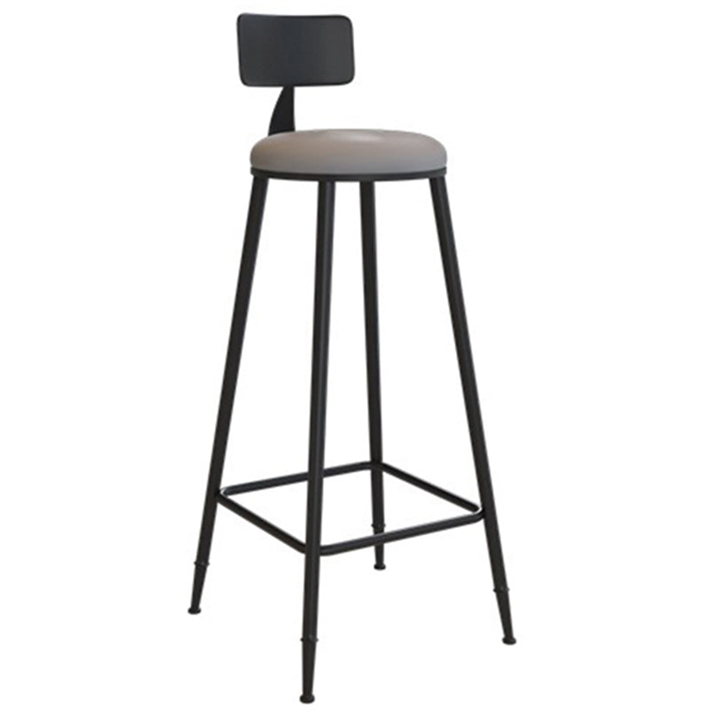 Industrial Metal Bar Stools Low Back Bar Stool with Black Legs