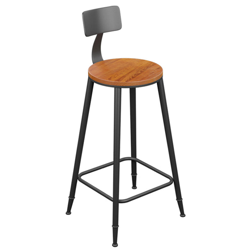 Industrial Metal Bar Stools Low Back Bar Stool with Black Legs