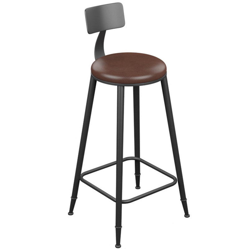 Industrial Metal Bar Stools Low Back Bar Stool with Black Legs