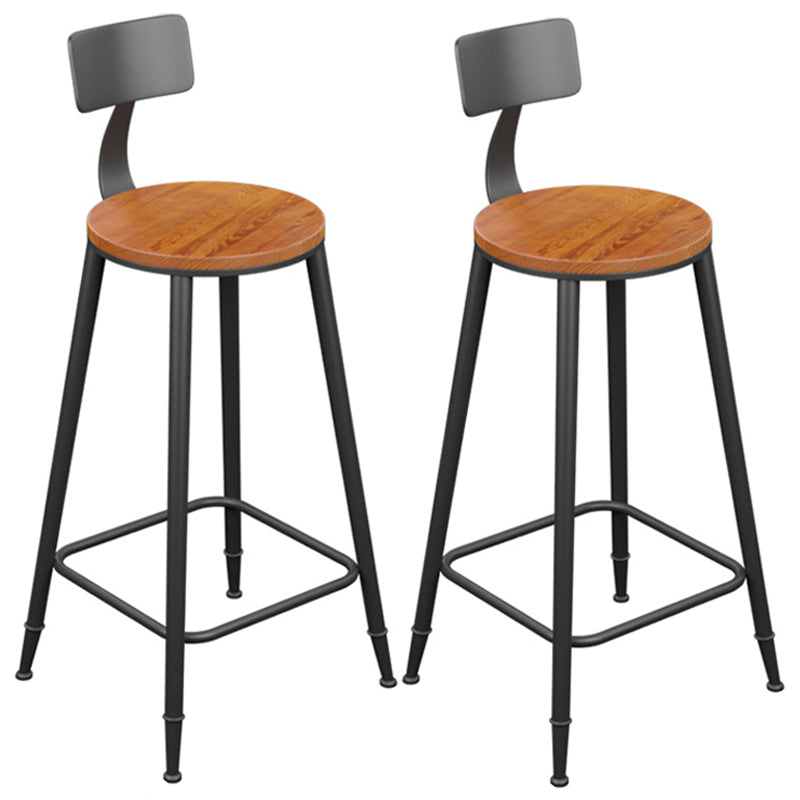 Industrial Metal Bar Stools Low Back Bar Stool with Black Legs