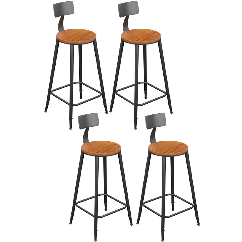 Industrial Metal Bar Stools Low Back Bar Stool with Black Legs