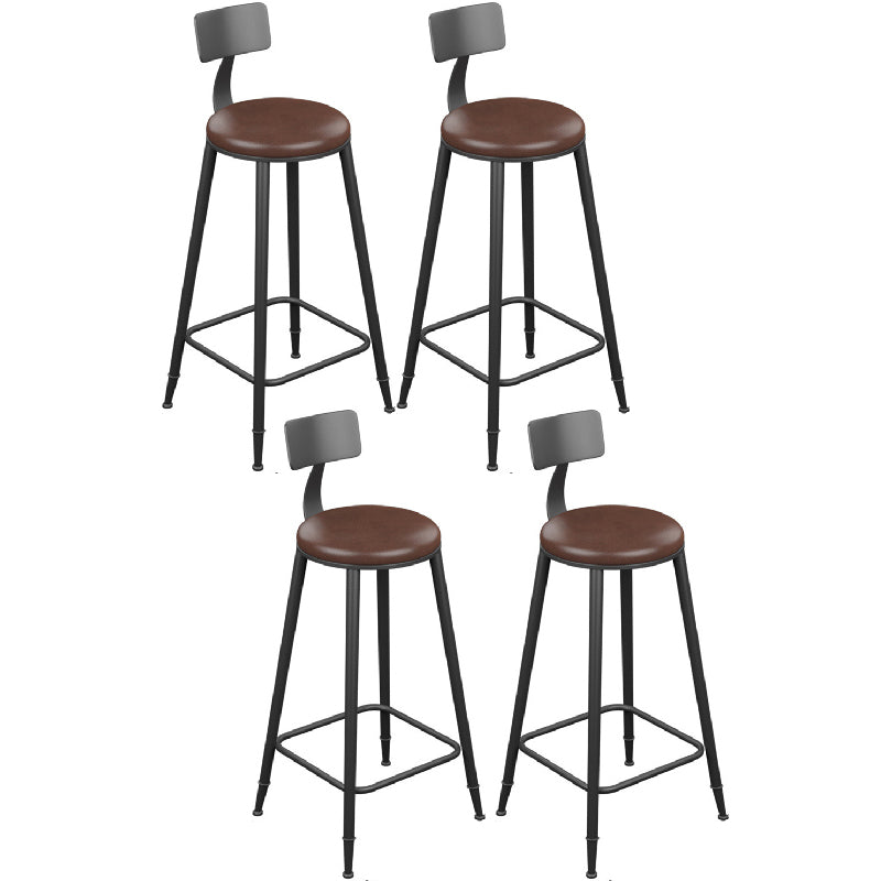 Industrial Metal Bar Stools Low Back Bar Stool with Black Legs