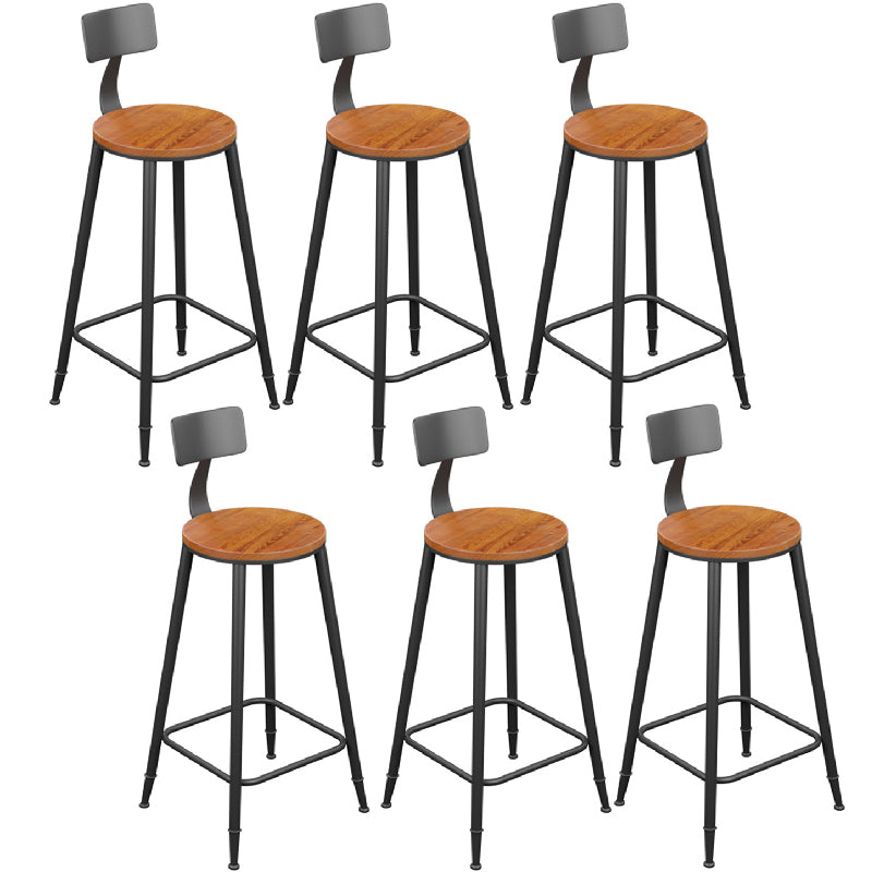 Industrial Metal Bar Stools Low Back Bar Stool with Black Legs