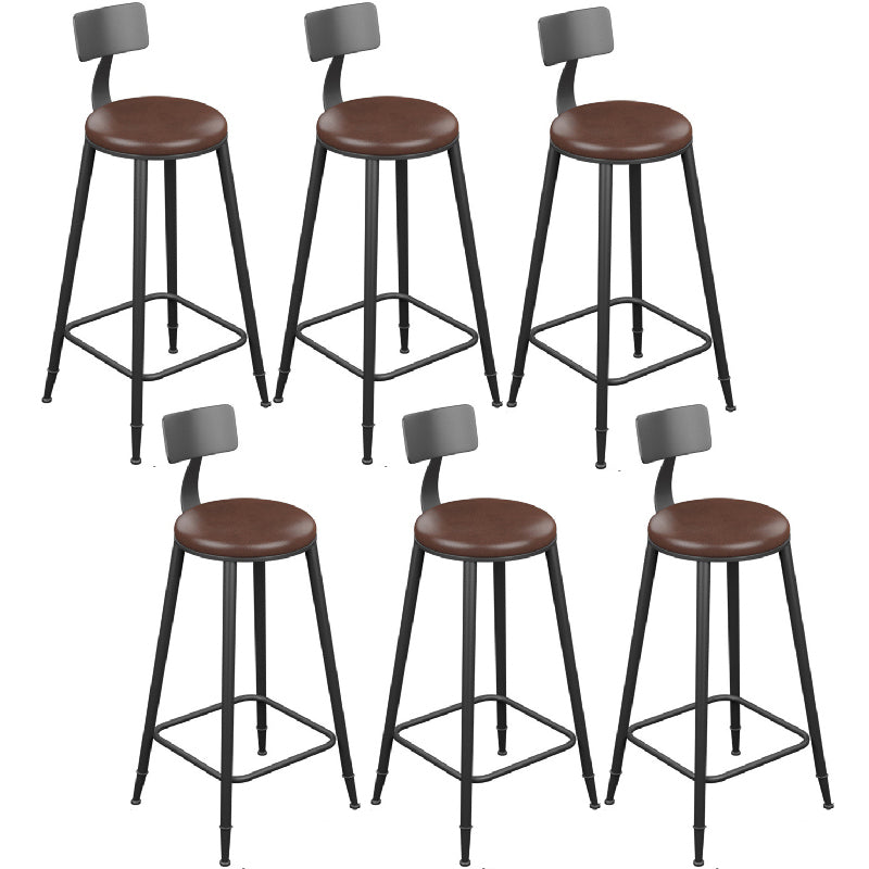 Industrial Metal Bar Stools Low Back Bar Stool with Black Legs