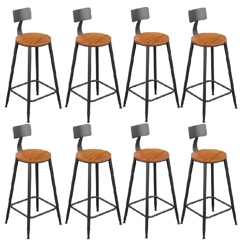Industrial Metal Bar Stools Low Back Bar Stool with Black Legs