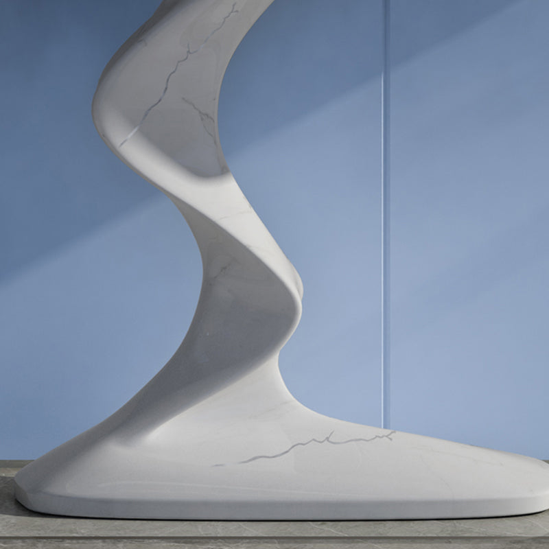 Rectangle Shape Contemporary Console Table Stone Console Sofa Table in White