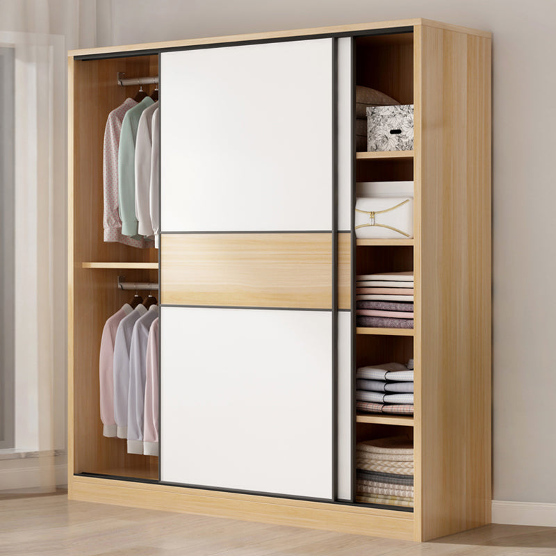 Artificial Wood Wardrobe Freestanding Wardrobe with Sliding Doors for Bedroom