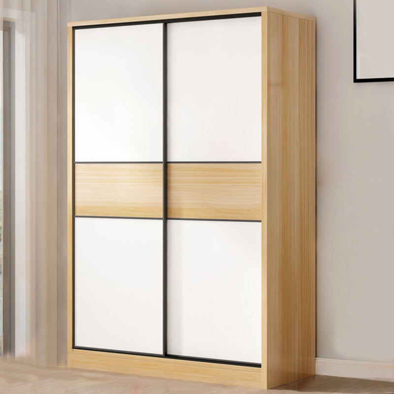 Artificial Wood Wardrobe Freestanding Wardrobe with Sliding Doors for Bedroom