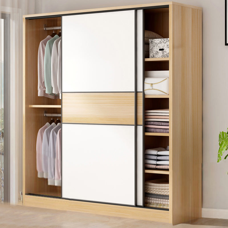 Artificial Wood Wardrobe Freestanding Wardrobe with Sliding Doors for Bedroom