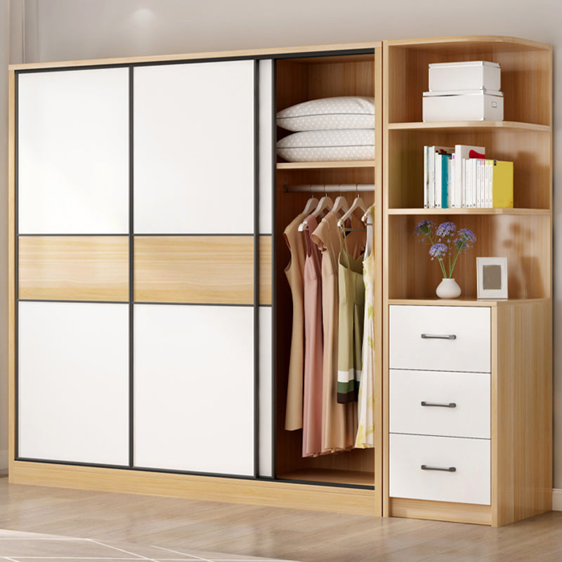 Artificial Wood Wardrobe Freestanding Wardrobe with Sliding Doors for Bedroom