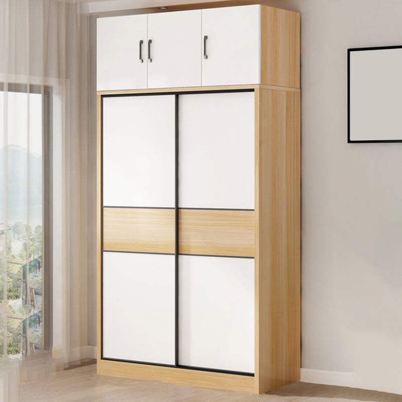 Artificial Wood Wardrobe Freestanding Wardrobe with Sliding Doors for Bedroom