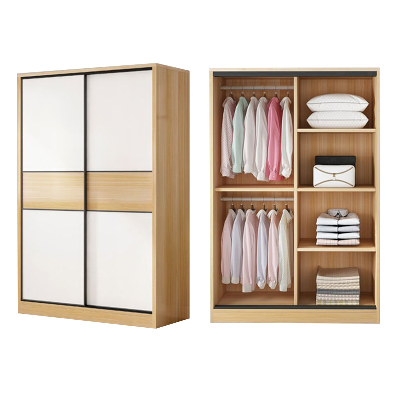 Artificial Wood Wardrobe Freestanding Wardrobe with Sliding Doors for Bedroom