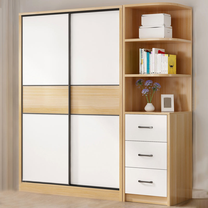Artificial Wood Wardrobe Freestanding Wardrobe with Sliding Doors for Bedroom