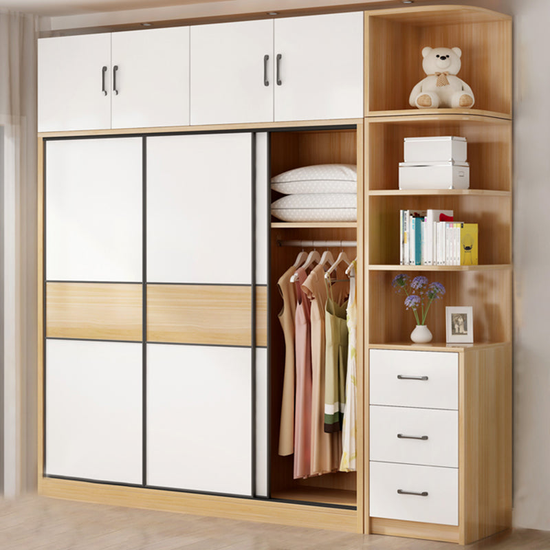 Artificial Wood Wardrobe Freestanding Wardrobe with Sliding Doors for Bedroom