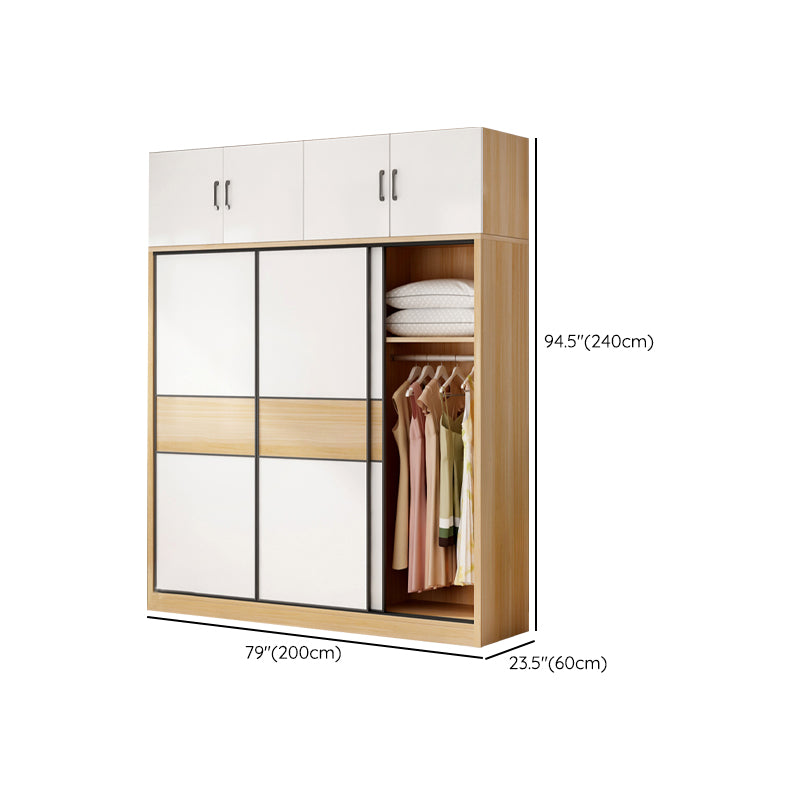Artificial Wood Wardrobe Freestanding Wardrobe with Sliding Doors for Bedroom