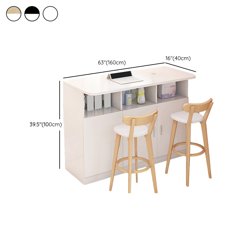 Rectangle Bar Table Wood Dining Table for Kitchen Living Room