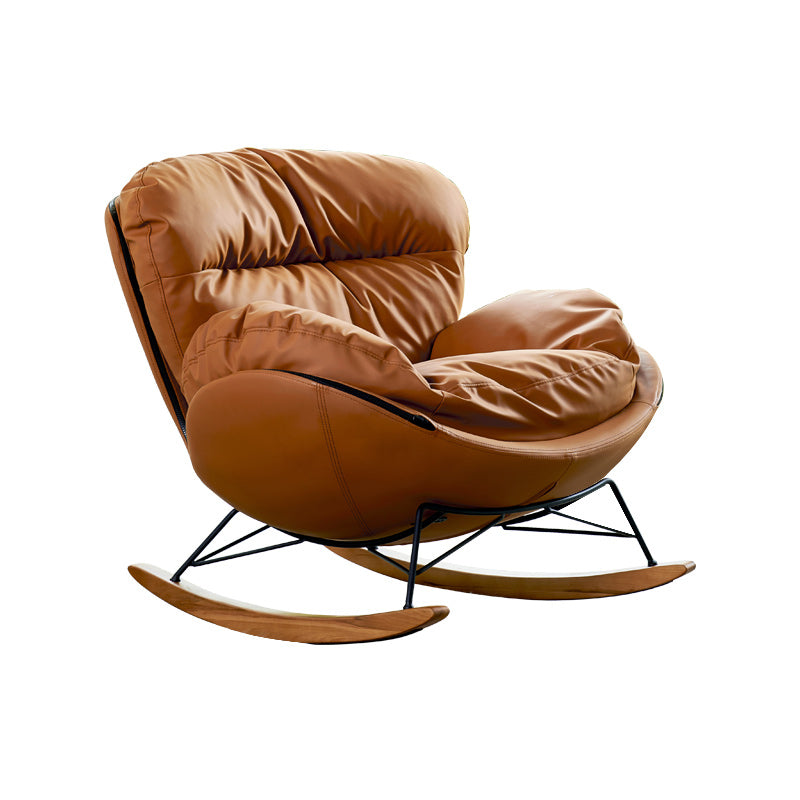 Scandinavian Parsons Chair with Removable Cushions in Faux Leather/Linen Blend