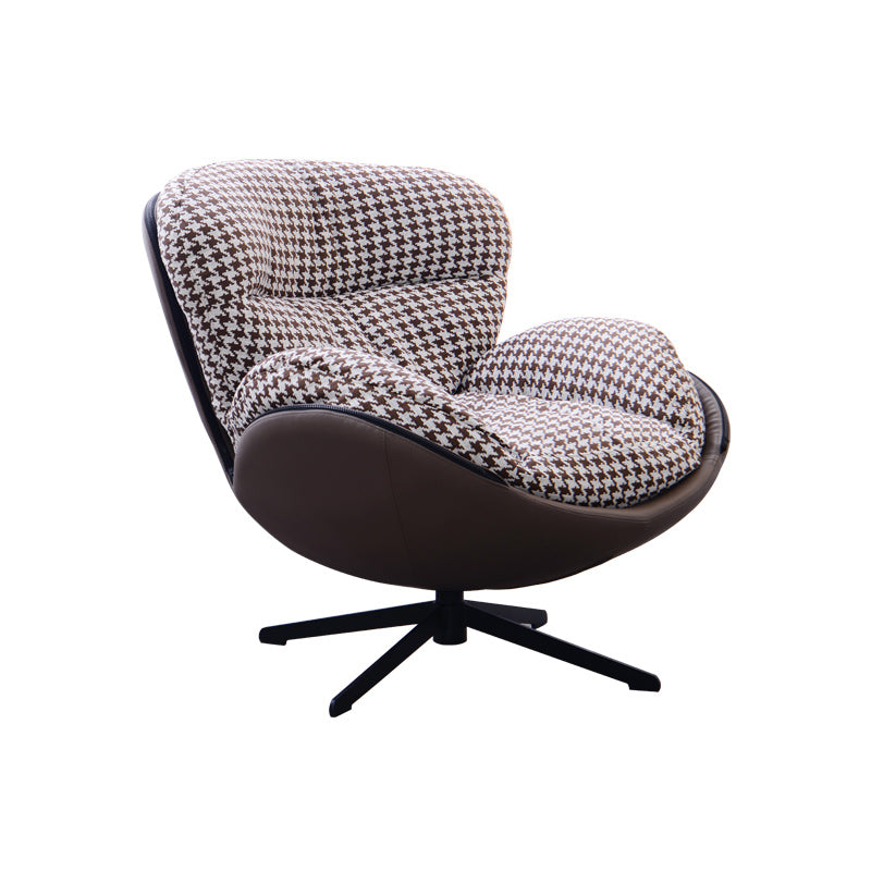 Scandinavian Parsons Chair with Removable Cushions in Faux Leather/Linen Blend