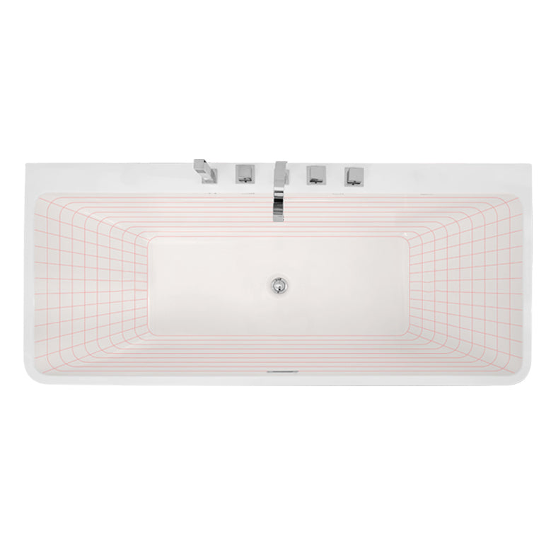 Modern Acrylic Bath Soaking White Rectangular Drop-in Bathtub