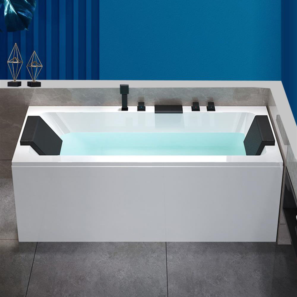 Modern Rectangular Bath Stand Alone Acrylic Soaking White Bathtub