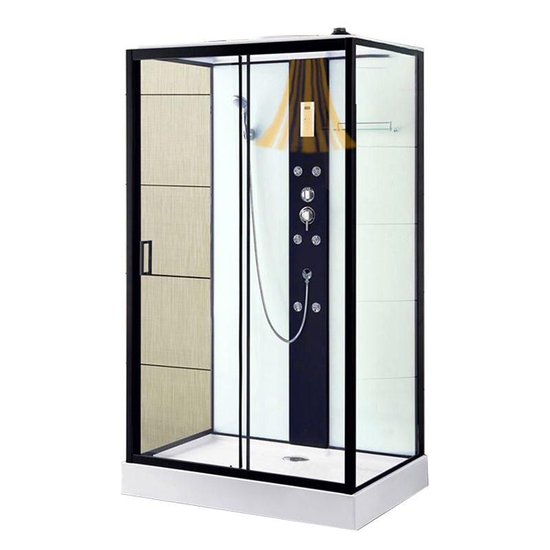 Framed Single Sliding Shower Stall Rectangle Frosted Shower Stall