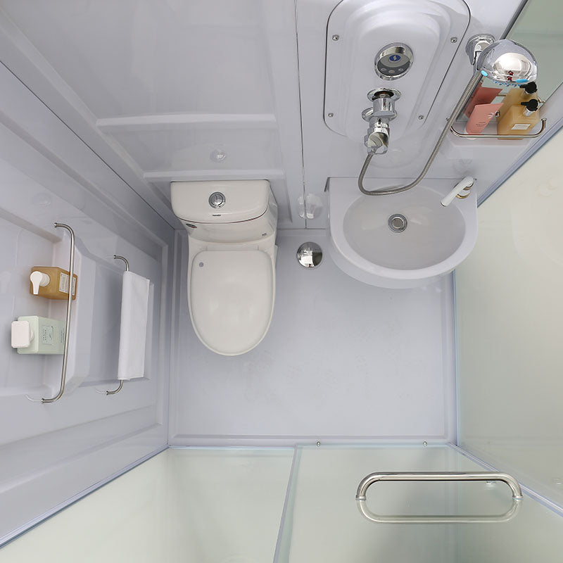 White Rectangle Shower Enclosure Tempered Glass Shower Enclosure