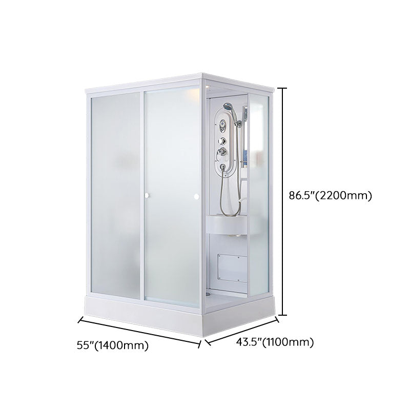 White Rectangle Shower Enclosure Tempered Glass Shower Enclosure