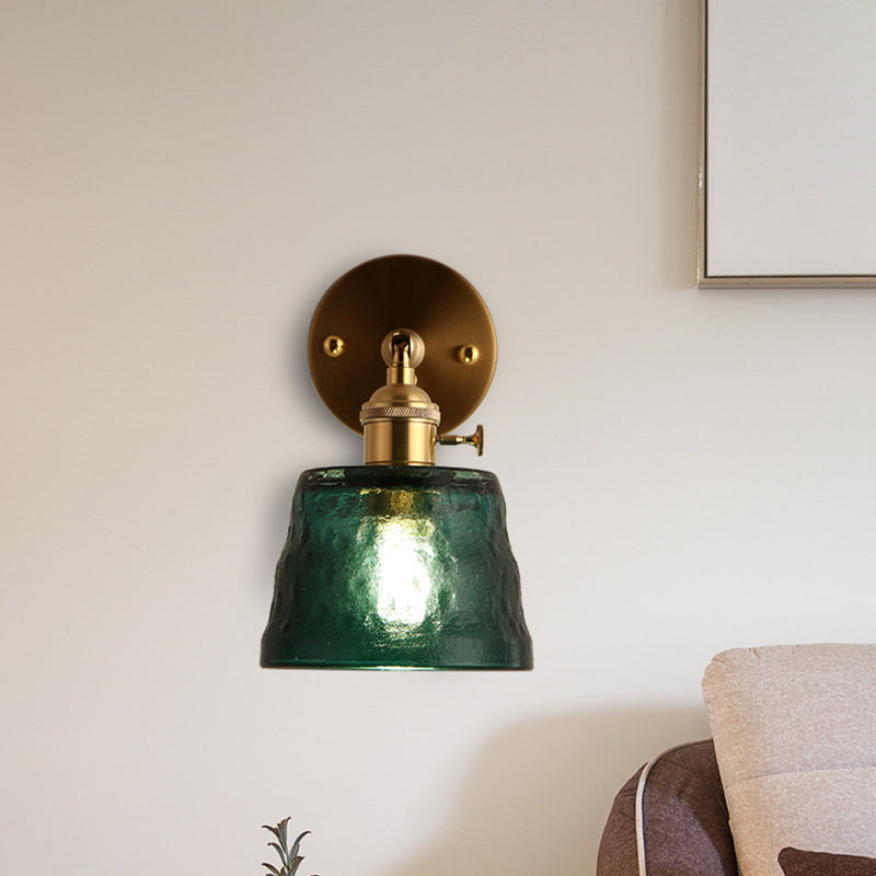 Metal Modern Wall Sconce Cylinder Shape Vanity Lamp with Glass Shade for Bathroom