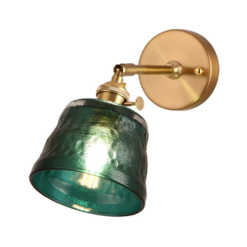 Metal Modern Wall Sconce Cylinder Shape Vanity Lamp with Glass Shade for Bathroom