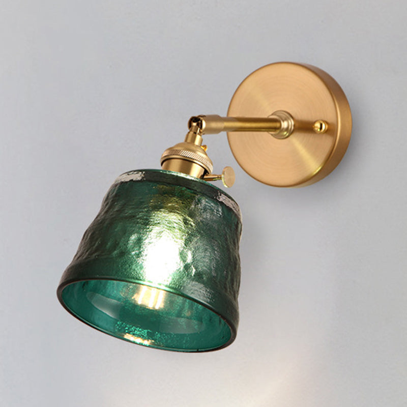 Metal Modern Wall Sconce Cylinder Shape Vanity Lamp with Glass Shade for Bathroom