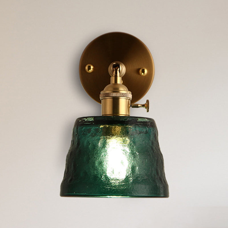 Metal Modern Wall Sconce Cylinder Shape Vanity Lamp with Glass Shade for Bathroom