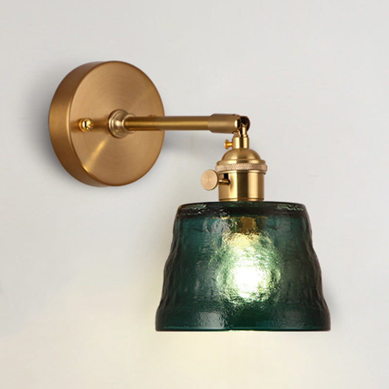Metal Modern Wall Sconce Cylinder Shape Vanity Lamp with Glass Shade for Bathroom