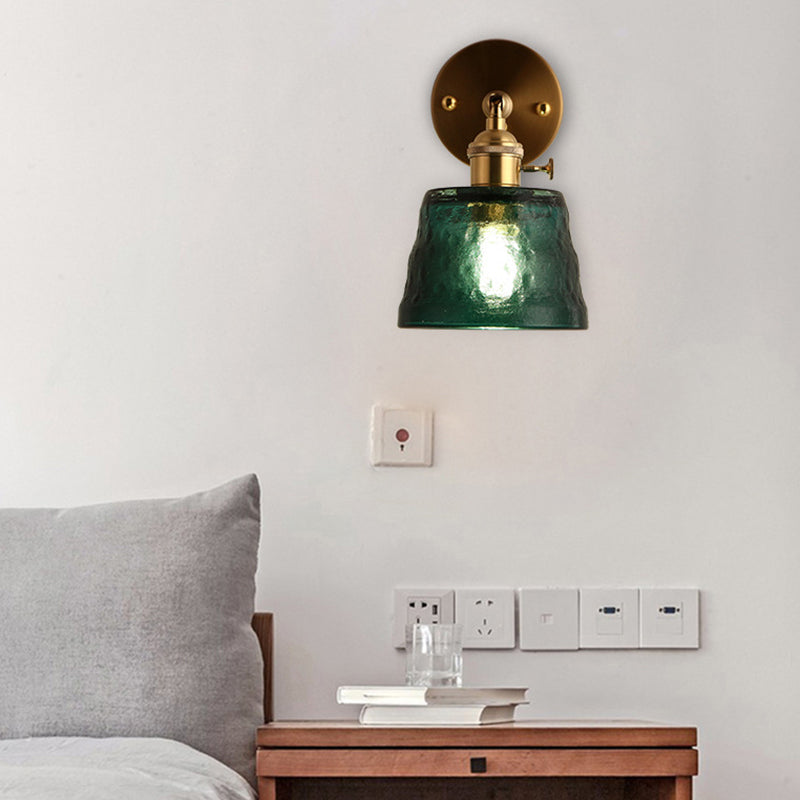 Metal Modern Wall Sconce Cylinder Shape Vanity Lamp with Glass Shade for Bathroom