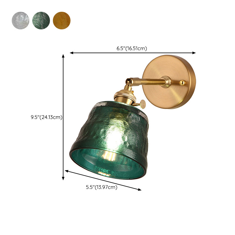 Metal Modern Wall Sconce Cylinder Shape Vanity Lamp with Glass Shade for Bathroom
