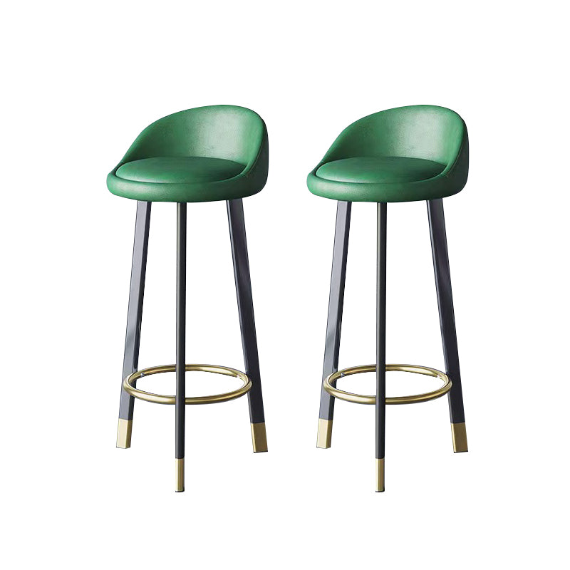 Glam Metal Barstool Fabric Counter Stool in Matte Finish for Home