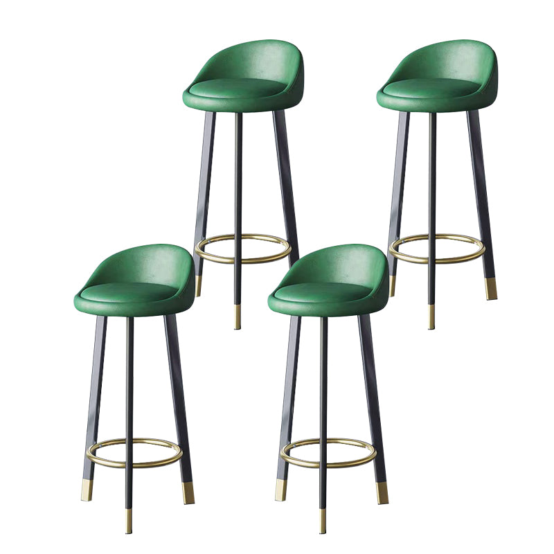 Glam Metal Barstool Fabric Counter Stool in Matte Finish for Home