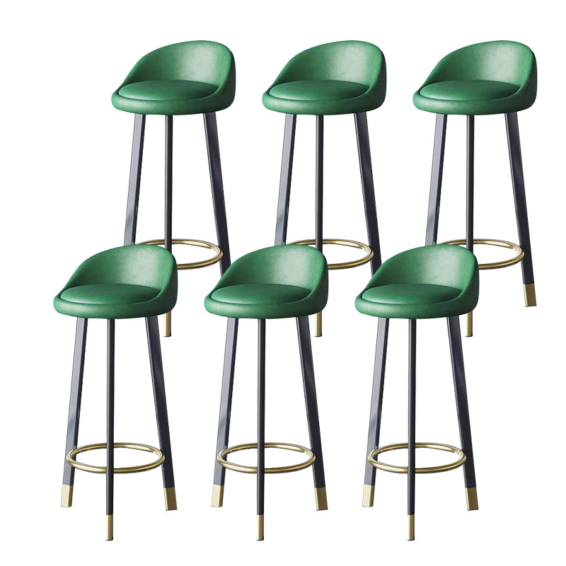 Glam Metal Barstool Fabric Counter Stool in Matte Finish for Home