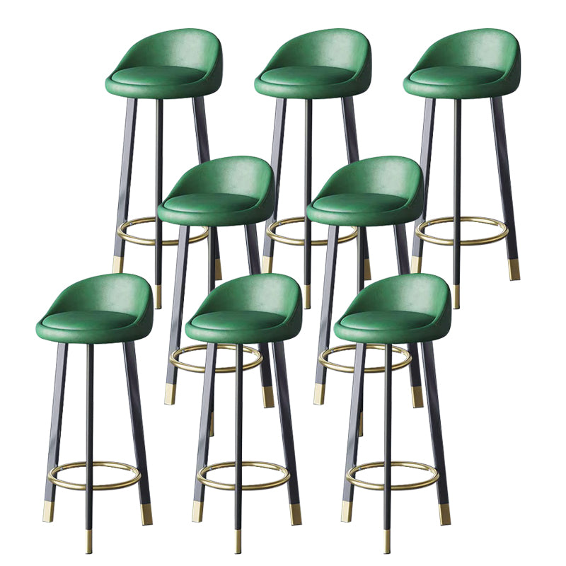 Glam Metal Barstool Fabric Counter Stool in Matte Finish for Home