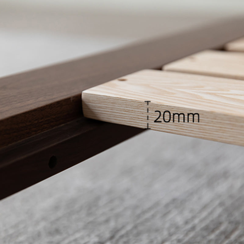 Solid Wood Standard Bed Tropical Rectangular Panel Bed with Headboard