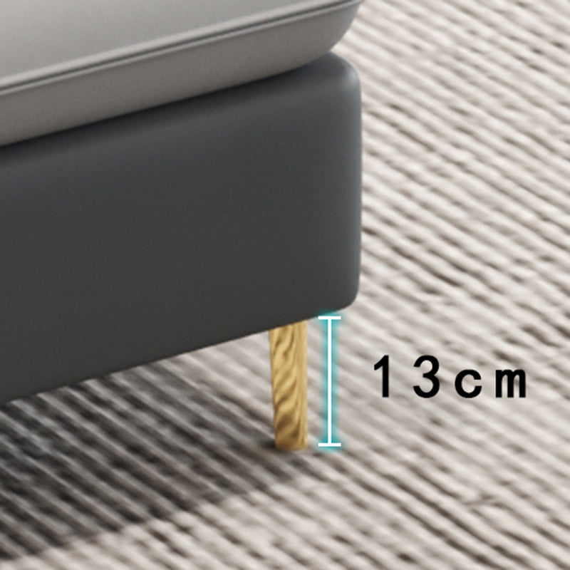 35.43" Tall Sectional Sofa Faux leather Sofa with Pillowed Back Cushions