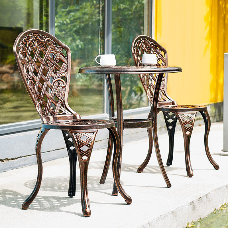 Aluminum Round Side Table Industrial Rust Resistant Patio Table