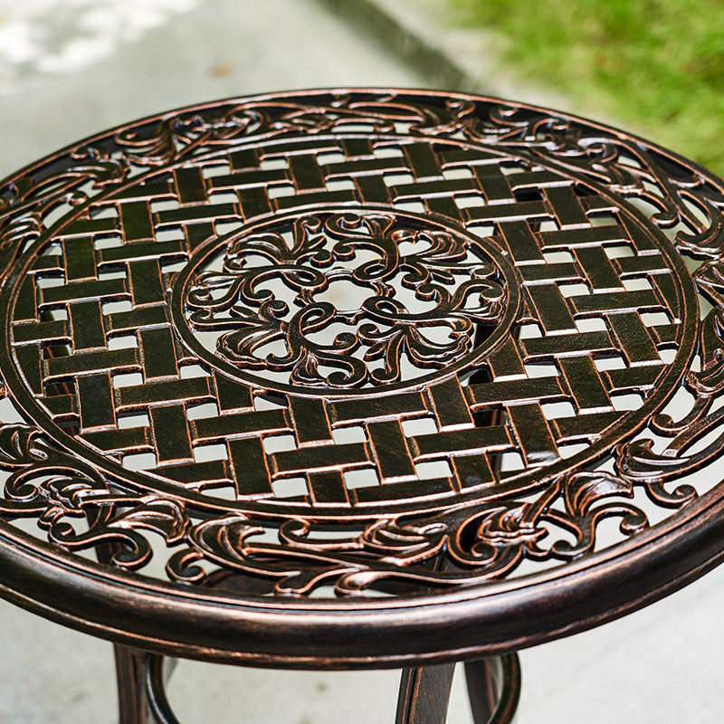Aluminum Round Side Table Industrial Rust Resistant Patio Table