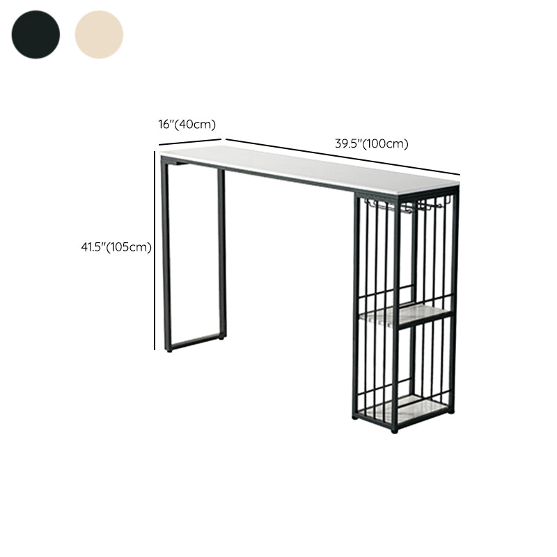 Modern Bar Table Set 1/2/3 Pcs Faux Marble Rectangular Bar Set for Indoor
